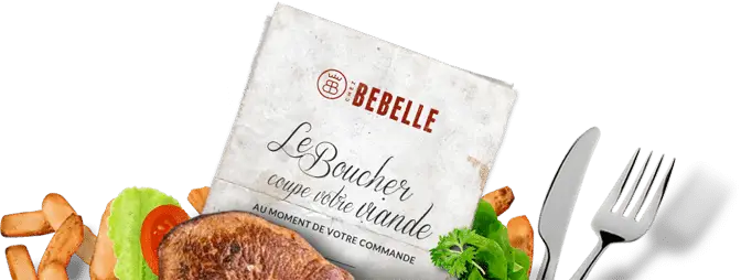 Frites, viande et couverts : le boucher coupe votre viande au moment de votre commande